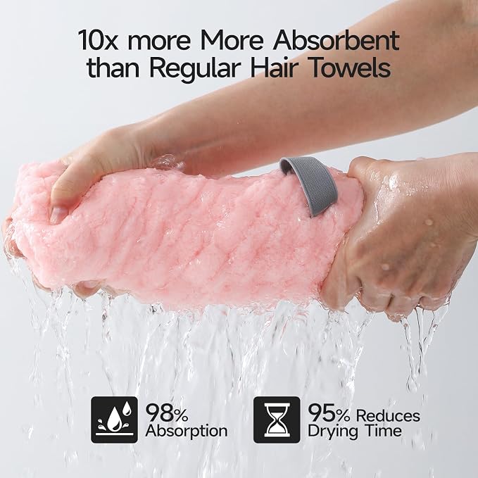 REDKISS Pink Microfiber Hair Towels - Image 6