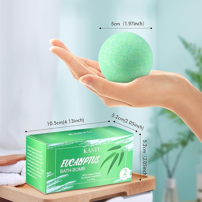 Bath Bombs Salt Balls, Eucalyptus Extract Essential Oils, Moisturizing Dry Skin - Image 5