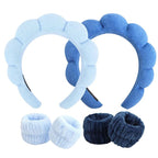 6Pcs Spa Set, Terry Cloth Headbands & Wrist Washbands by ACO-UINT