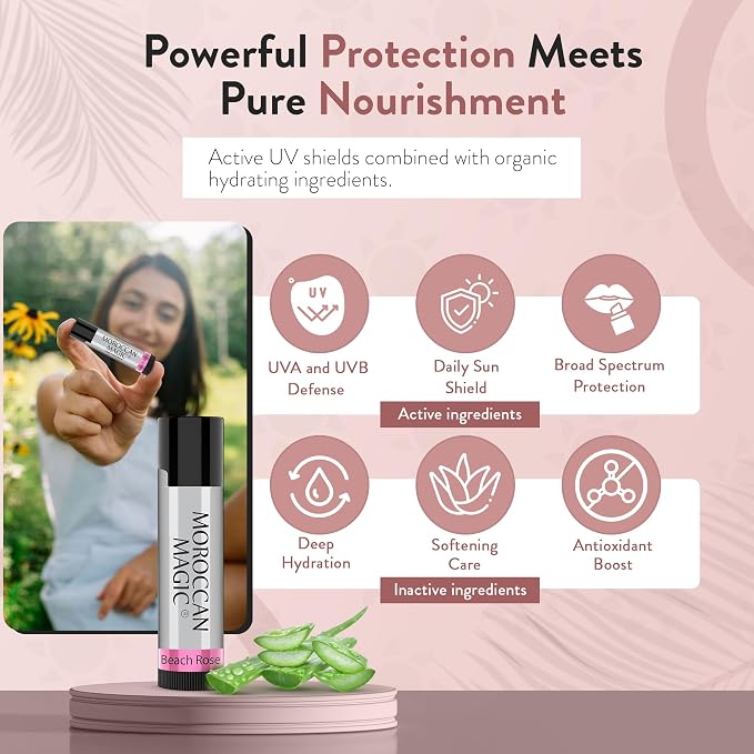 Moroccan Magic Beach Rose SPF 15 Lip Balm - Image 4