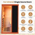 OUTEXER 1 Person Sauna Far Infrared Sauna 1200W Indoor Home Sauna Low EMF 110V - Image 2