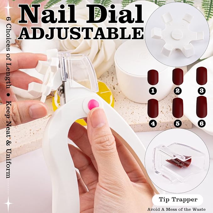 White Acrylic Nail Clipper, Dial Clippers - Image 2