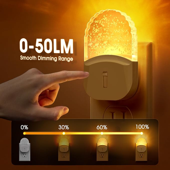 DORESshop Led Night Lights Plug into Wall, 4 Packs Amber Dimmable Dusk to Dawn - Image 3