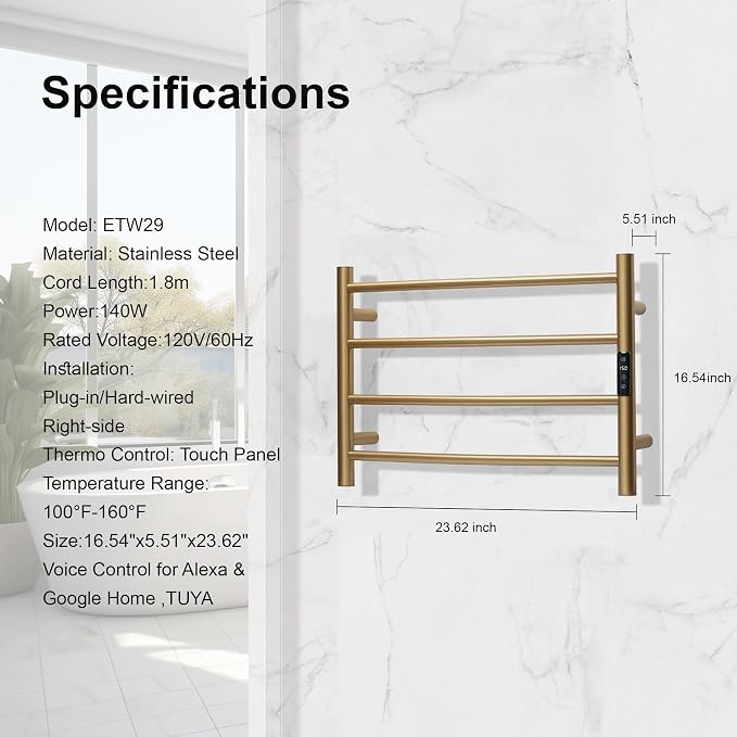 Electric Towel Rack with Voice Control - Image 4