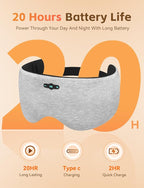 Sleep Mask with Headphones Bluetooth 6.0, 20H Playtime Sleeping Headphones with - Image 2