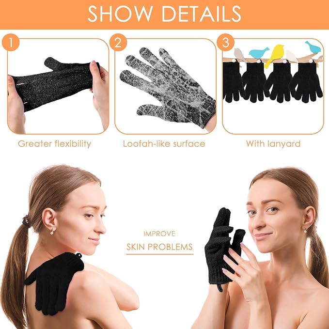 FoldTier 200 Pcs Exfoliating Gloves Bulk - Image 3