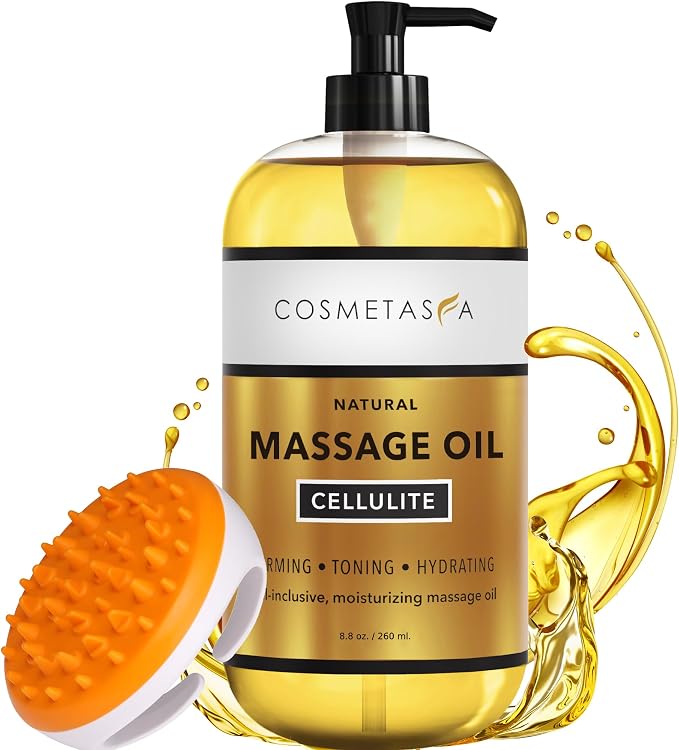 Cellulite Massage Oil with Massager Mitt by Cosmetasa