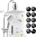 Hibbent Dual Filter All Metal 10"Rainfall Showerhead Combo, High Pressure by Hibbent