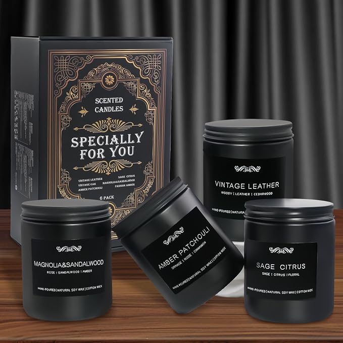 6 Pack Candles for Home Scented Aromatherapy Candles Gifts Set for Mens - Image 9
