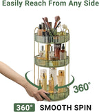 Asayuee 360 Rotating Makeup Organizer, 3 Tier Large Capacity Make Up Organizers - Image 3