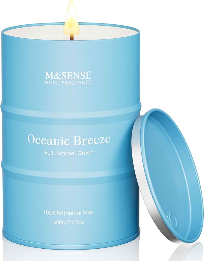 M&SENSE Oceanic Breeze Scented Candles Large Summer Candle, Beach Soy Candles by MSENSE
