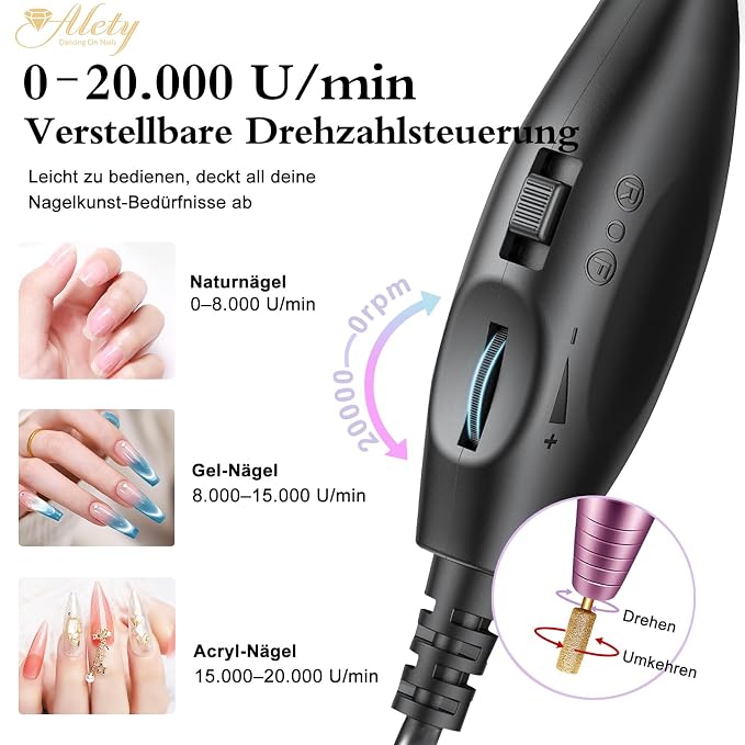 Alety Electric Nail Drill Kit, Portable File - Image 8
