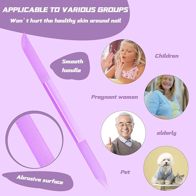 4Pcs Glass Cuticle Pusher, heemeei Dual-Ended Manicure Stick, Crystal Cuticle - Image 5
