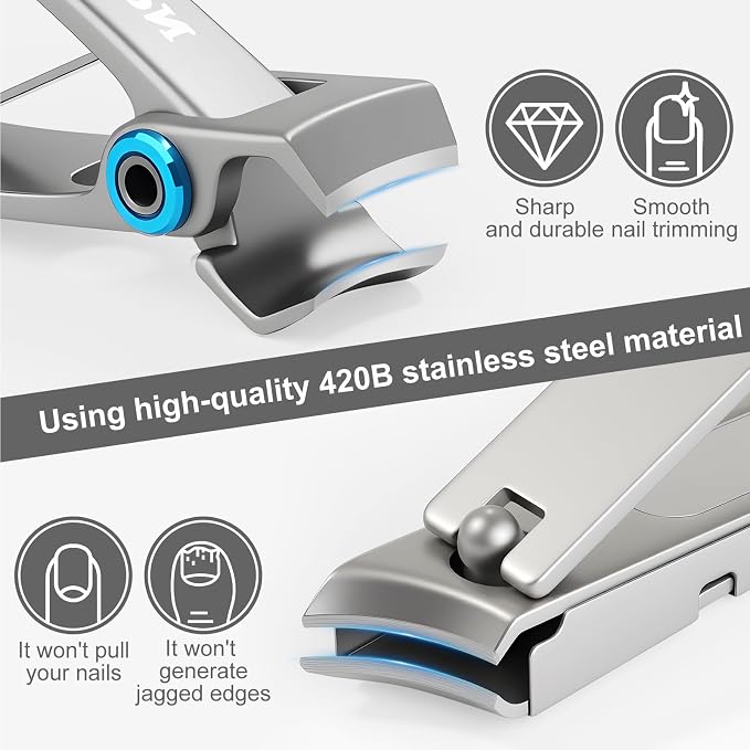 3-Piece Nail Clipper Set, Stainless Steel Fingernail & Toenail Clippers - Image 5