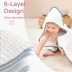 Yoofoss Hooded Baby Towels for Newborn 2 Pack 100% Muslin Organic Cotton Baby - Image 4