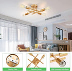 SunRider Industrial 4-Light Semi Flush Mount Ceiling Light Fixture, Modern - Image 9