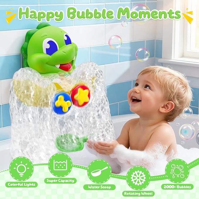 Dinosaur Baby Bath Toys for 1 2 3 Year Old Boys, Dino Bath Bubble Machine - Image 4