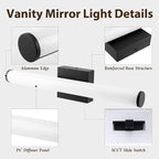 Bathroom Light Fixtures Over Mirror 22IN, 19W 5CCT Dimmable Modern Vanity Lights - Image 4