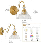 1 Piece Vintage Wall Sconce, 1-Light Brushed Gold Finish Wall Sconce - Image 6