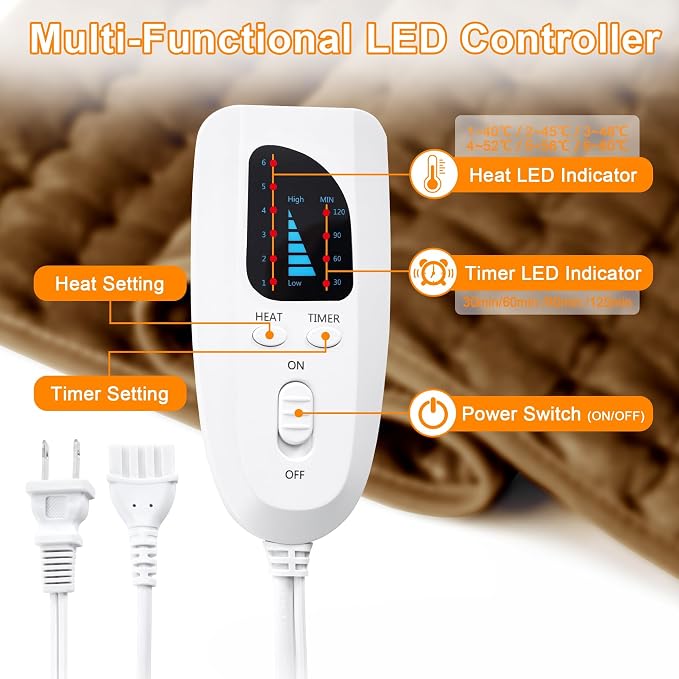 Deepsoon Heating Pad, Electric Heating Pads - Image 4