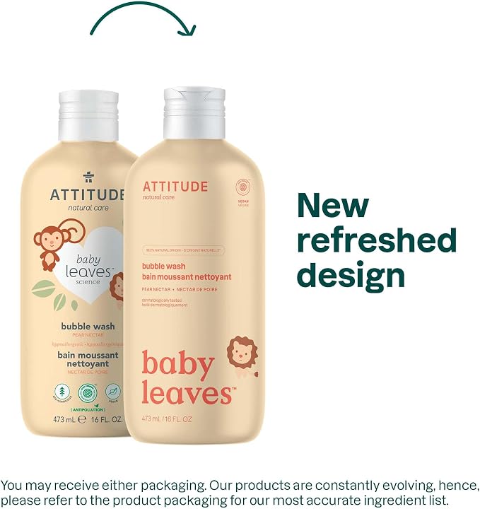 ATTITUDE Bubble Body Wash for Baby, EWG Verified, Dermatologically Tested - Image 2
