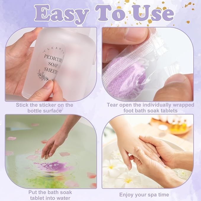Pedicure Foot Spa Tablets 10 Oz Plastic Bath Salts Jar Foot Soak Tablets - Image 7