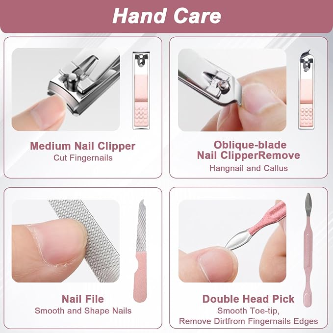 WOXVM Premium Manicure Set, 7 in 1 Professional Nail Clippers Scissors Pedicure - Image 4