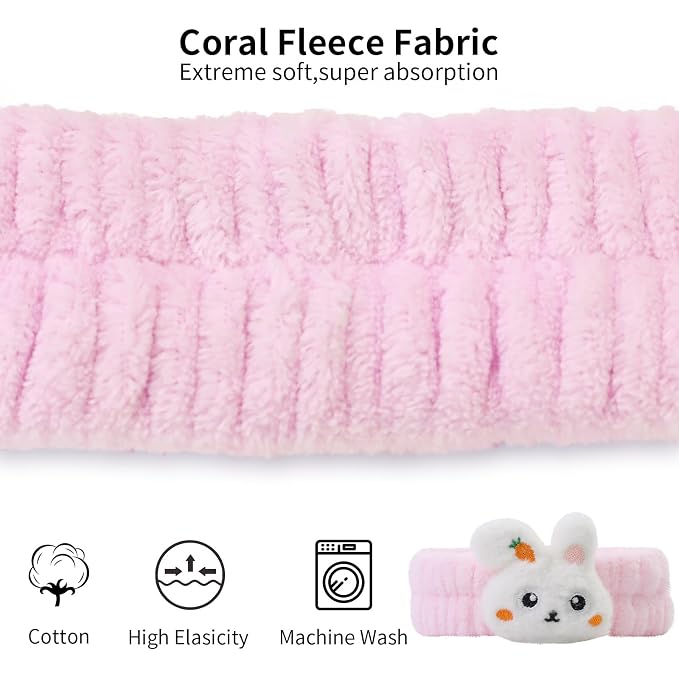 Spa Headband for Washing Face, 2 Pack Cute Hair Band for Shower Yoga Beauty - Image 4