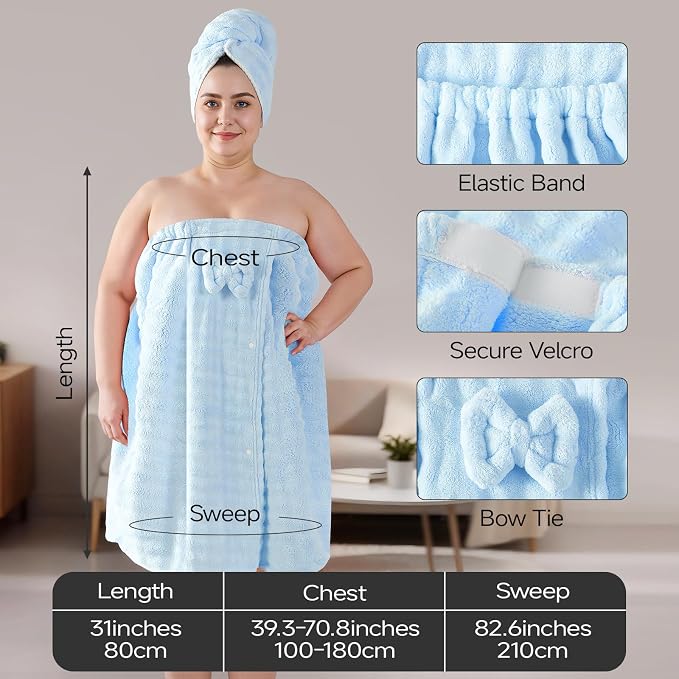 REDKISS Blue Plus Size Towel Wrap - Image 2