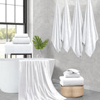 8-Piece White Bath Towels Set, 2 Oversized Large Bath Towels Sheet, 2 Hand - Image 6