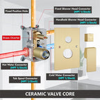 Midanya Shower System with Tub Spout, Bathtub Shower Faucet Set with Square - Image 6