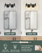 3-Light Bathroom Light Fixtures, Modern Vanity Lighting Fixtures Over Mirror - Image 5