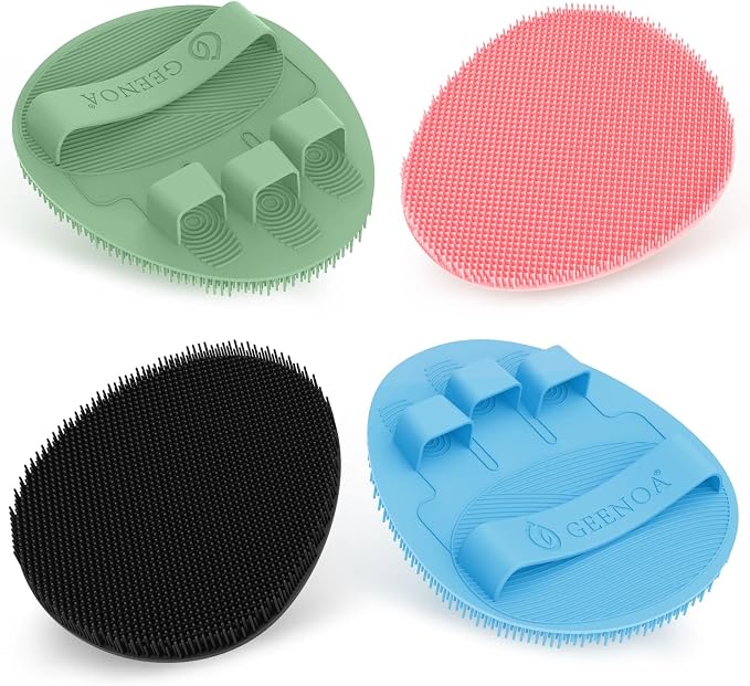 New Silicone Body Scrubber 4PCS, 360° Anti-Slip & Enlarged Exfoliating Bath by GEENOA