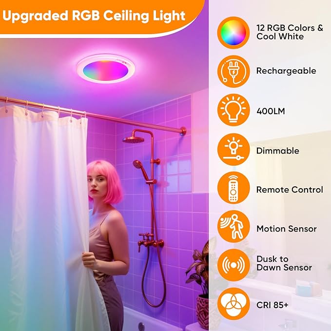 Rechargeable Motion Sensor Ceiling Light - Image 2