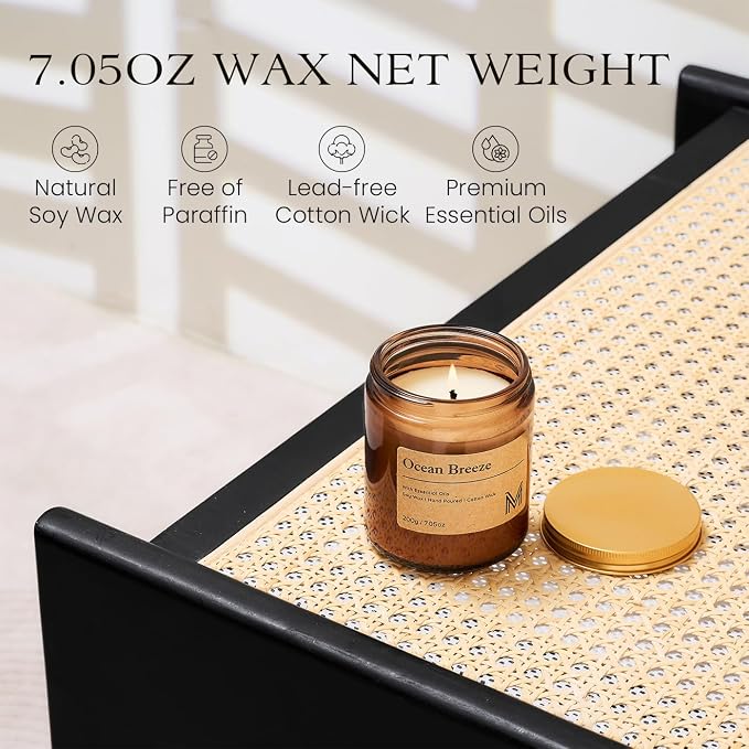 M&SENSE Oceanic Breeze Scented Christmas Candle Gift, Aromatherapy Candle Set - Image 3