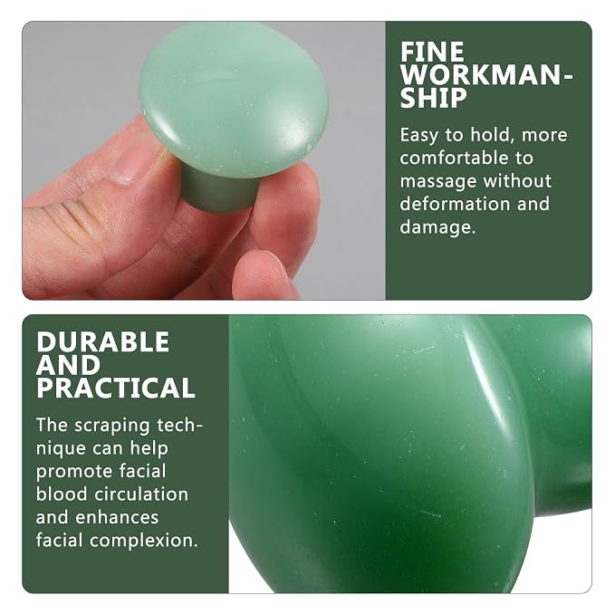 Gatuida 2pcs Green Jade Quartz Massage Rollers Stones Small Facial Massaging - Image 9
