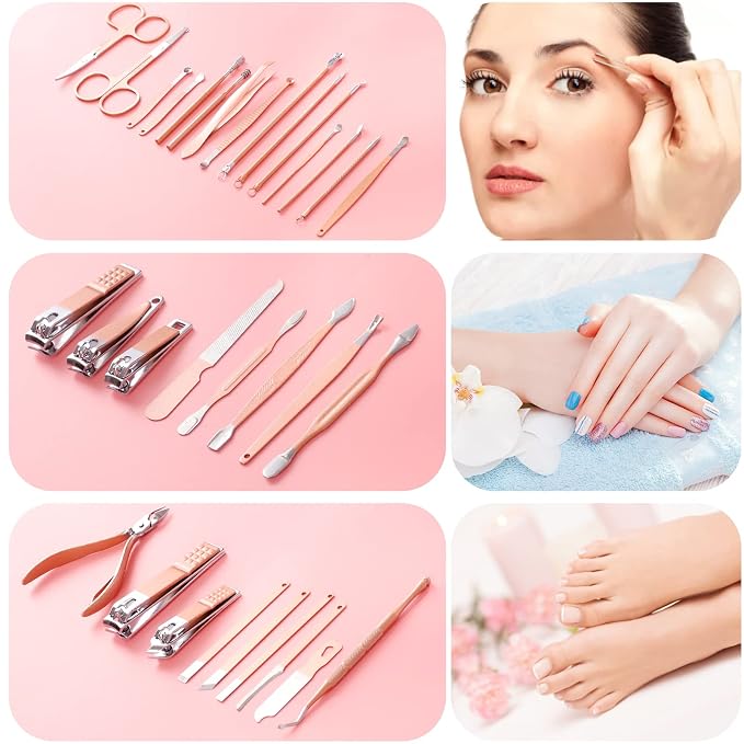 Manicure Set Pedicure Kit Womens Nail Clippers Set 32 in 1 Professional - Image 4