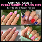 UNA GELLA Extra Short Almond Nail Tips Full Cover 216PCS Gel Nail Tips Short - Image 2