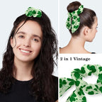 Scrub Caps Women Ponytail Cute Pink and White Leaves Caps Bouffant Working Hat - Image 5