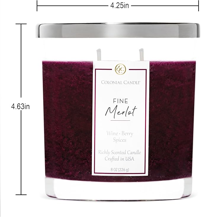 Colonial Candle Fine Merlot Scented Candle Jar, Highly Fragranced Candles - Image 4