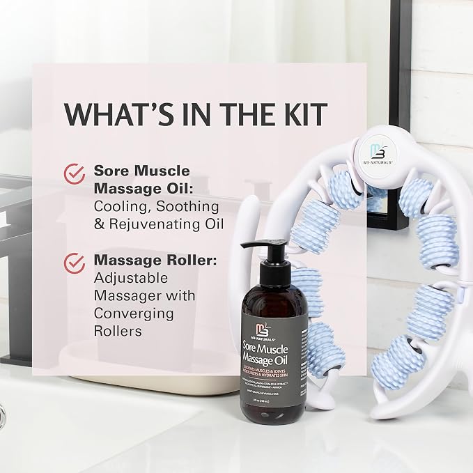 Arnica Sore Muscle Massage Oil and Massager Kit | Relaxing Post-Workout - Image 2