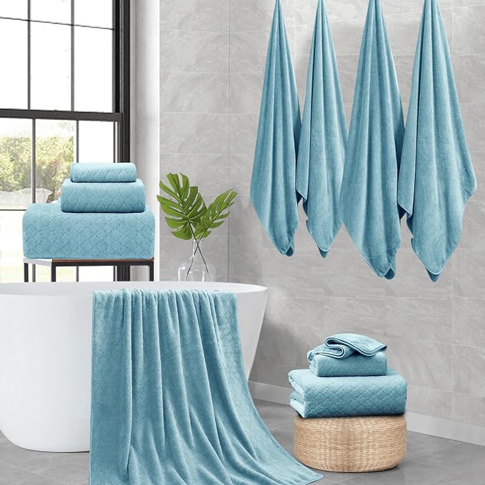 Ycosy 8-Piece Bath Towels Set, 2 Oversized Large Bath Towels Sheet, 2 Hand - Image 6
