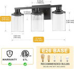 L LOHAS LED 3-Light Bathroom Vanity Light, 17 Inch Matte Black Bathroom Lighting - Image 5