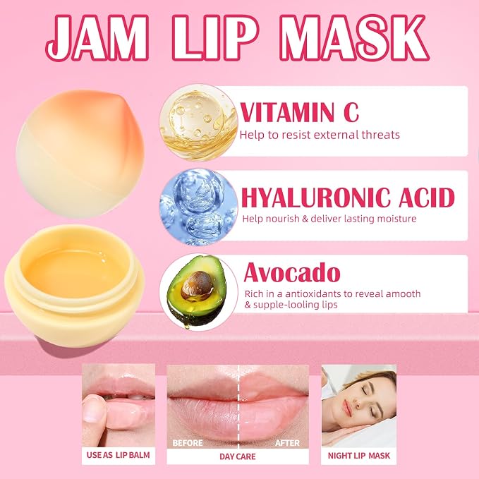 4 PCS Bee Lip Balm Lip Mask Fruit Pot, Lip Balm - Image 4