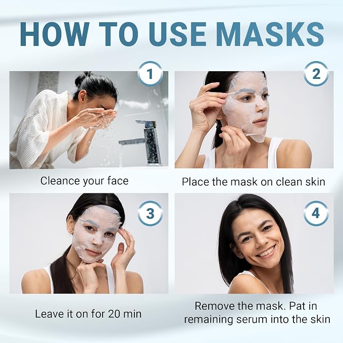 VIABEAUTY 24 Pack of Hyaluronic Acid Face Mask - Image 6