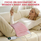 UTK Pink Heating Pad for Back Pain Relief, Soft Flannel Machine Washable Fabric - Image 2