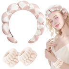 Zkptops Spa Headband for Washing Face Wristband Set Sponge Makeup Skincare - Image 8