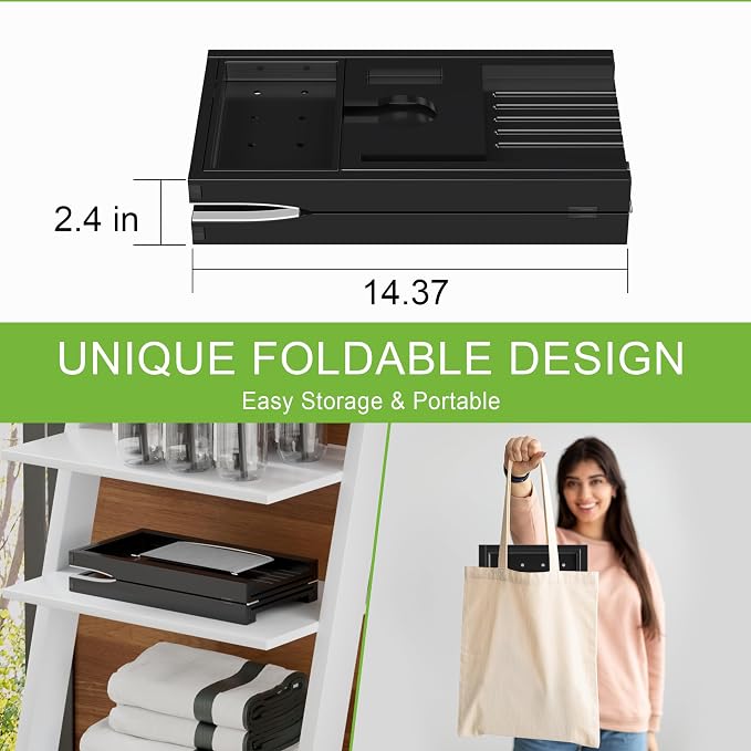 Bathtub Caddy Tray for Tub, Foldable Bath Table Trays, Bamboo Shelf - Image 4