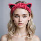 2 Pcs Cat Ears Headband, Cute Spa Headbands - Image 5