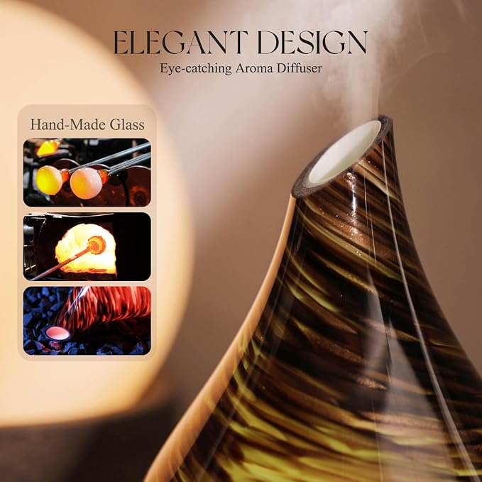 Porseme 150ml Essential Oil Diffuser Glass Color Changing Aroma Air Diffusers - Image 5